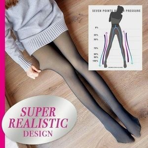 Flawless Fake Translucent Warm Fleece Pantyhose Le